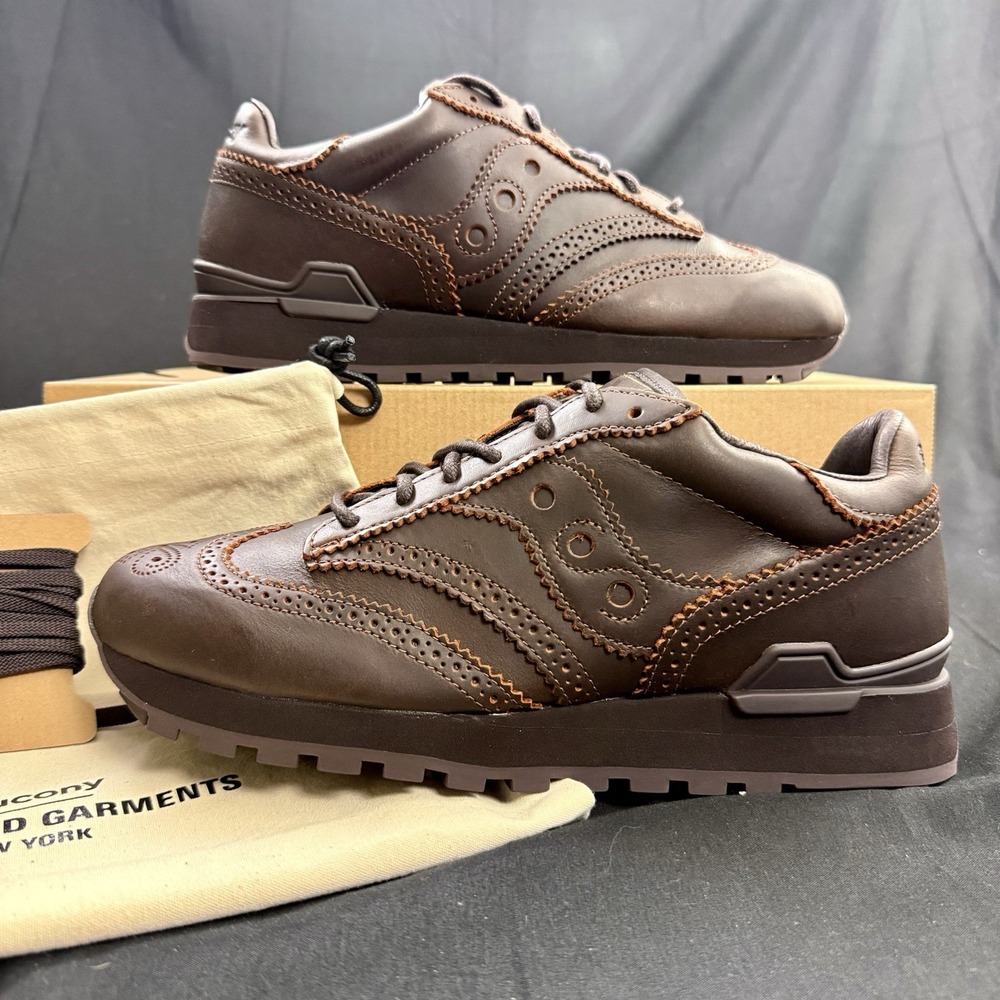 Mens 9 Saucony Shadow Original Wingtip Brown Leather Shoes Engineered Garments